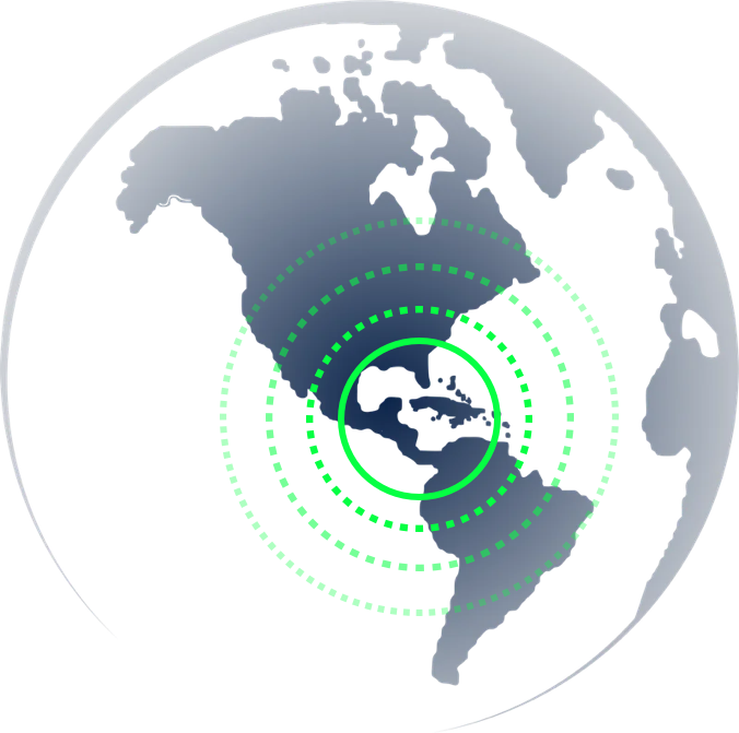 Mapa destacando la cobertura de RETSSA en América Latina y el Caribe